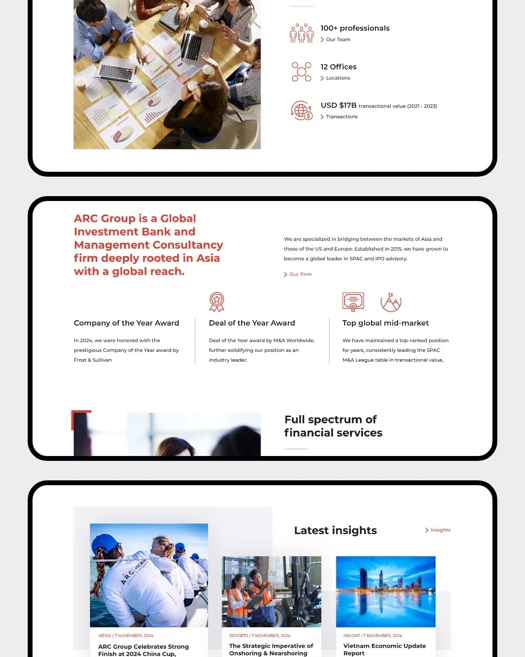Responsive web design for ARC Group website by Flow Asia 01