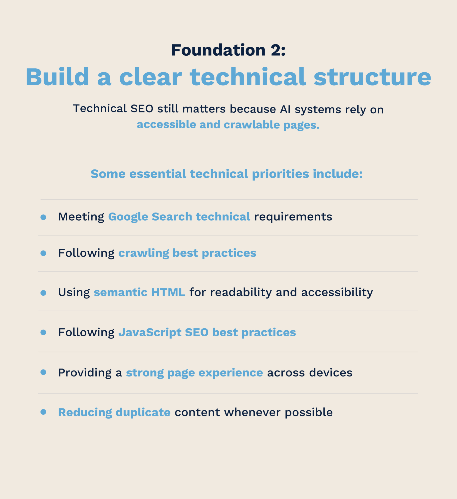 Technical SEO foundations for AI Search optimization