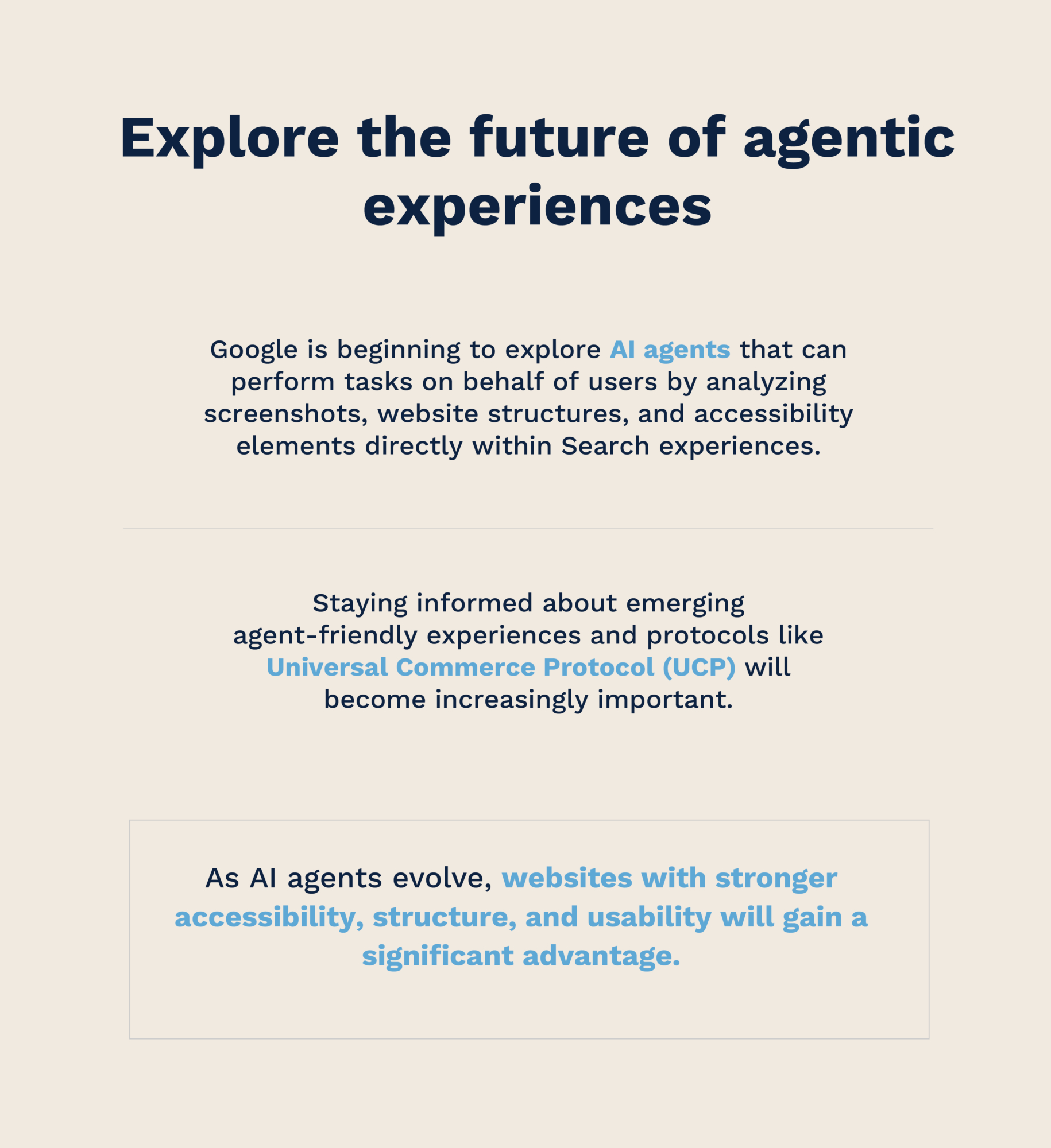 Future AI agents and agentic search experiences