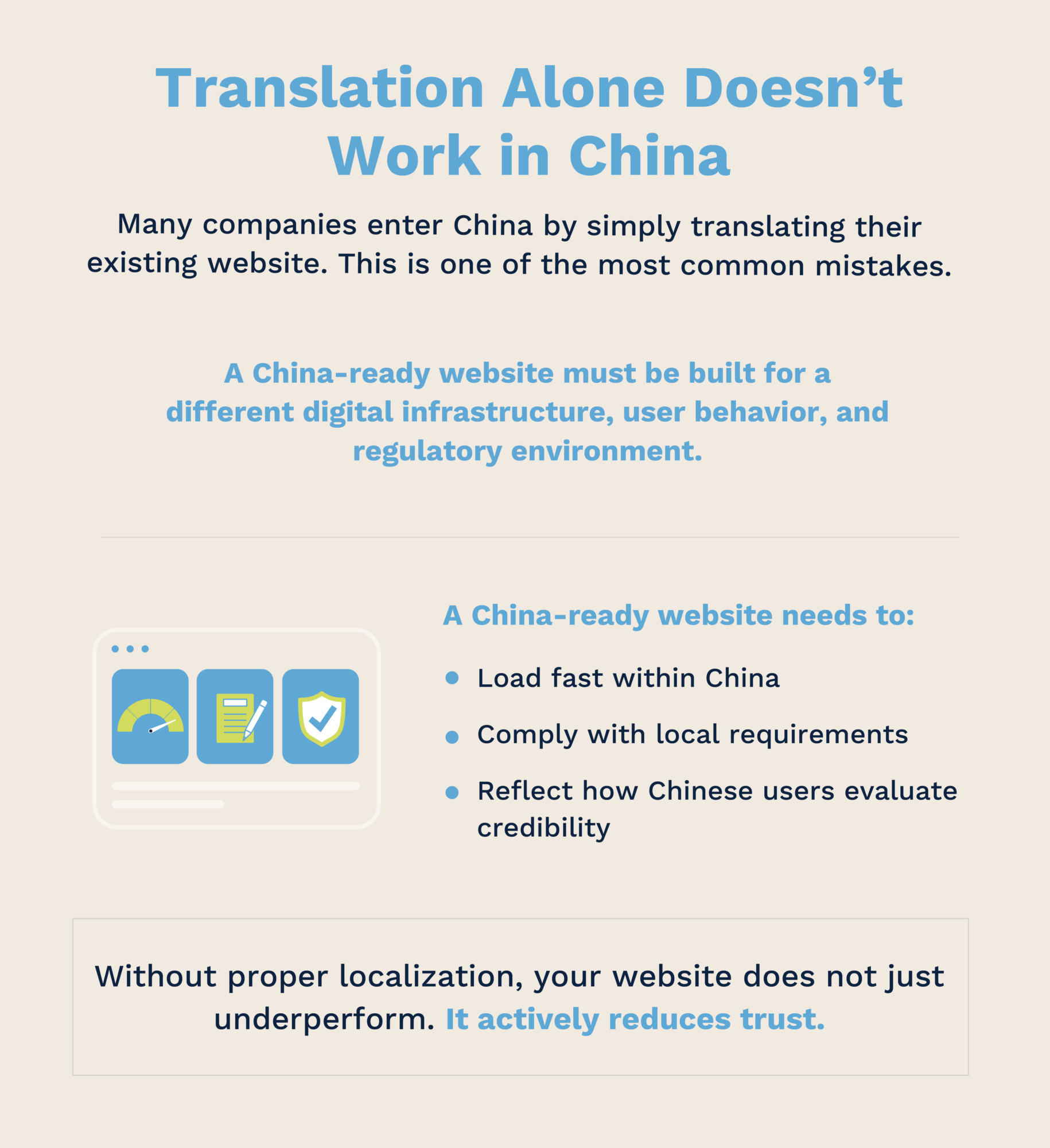 Why website translation alone does not work in China